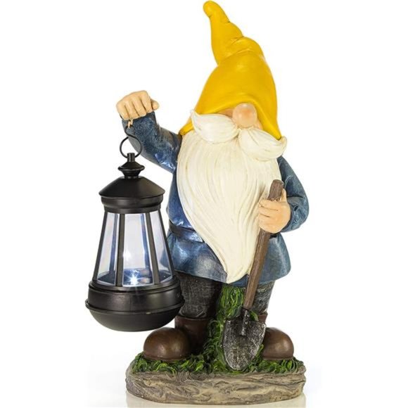 Home Earnest Garden Gnome with Lantern Solar Powered LED Outdoor Decor Light - Picture 1 of 6